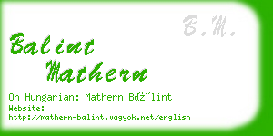 balint mathern business card